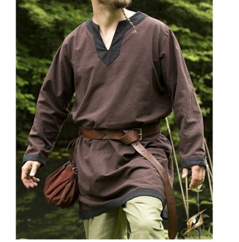 Men's Long Sleeve Medieval Renaissance Knight Tunic Viking Warrior Top ...