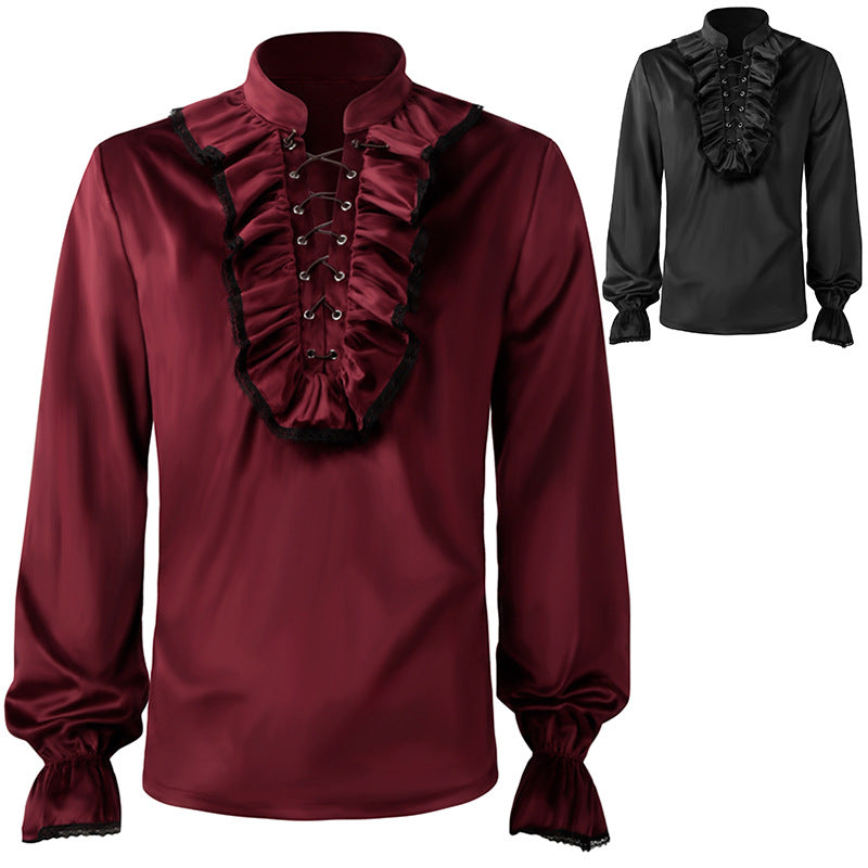Men's Ruffled Shirt - Vintage Medieval Steam Punk Victorian Innerwear ...